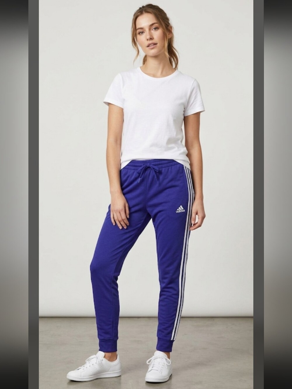 NEW Adidas 3 Stripe Blue Athletic Joggers Women's Size Medium